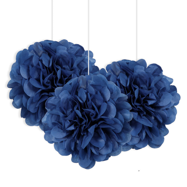 Pompón Azul 20cm 3pcs