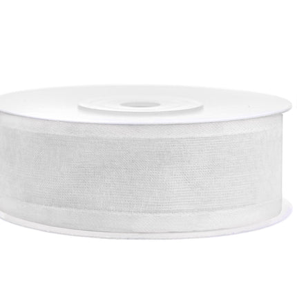 Cinta de gasa blanca con borde 25mm 25m