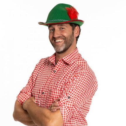 Oktoberfest Sombrero Tiroler Pluma Roja