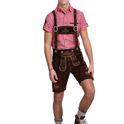 Lederhose Corto Marrón Hombre