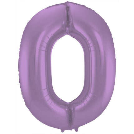 Globo Foil Figura 0 Morado Mate XL 86cm vacío