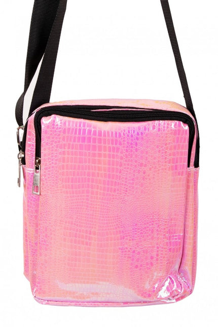 Bolso Piel Serpiente Estampado Rosa