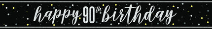 Banner Feliz Cumpleaños Negro 90 Años 2.74m