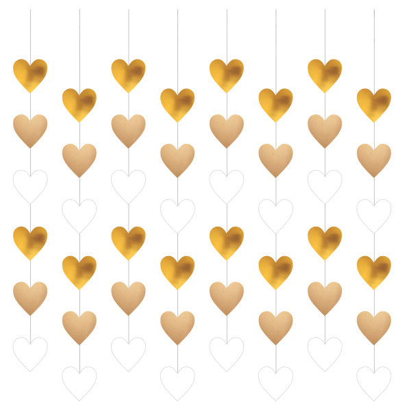 Decoración Colgante Corazones 1,3m 8pcs
