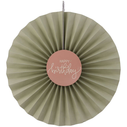 Abanicos de Papel Feliz Cumpleaños 3pcs