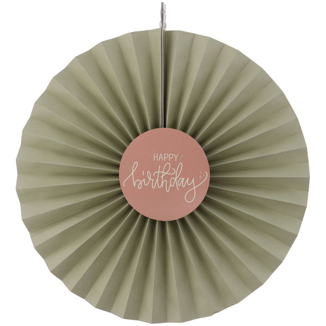 Abanicos de Papel Feliz Cumpleaños 3pcs