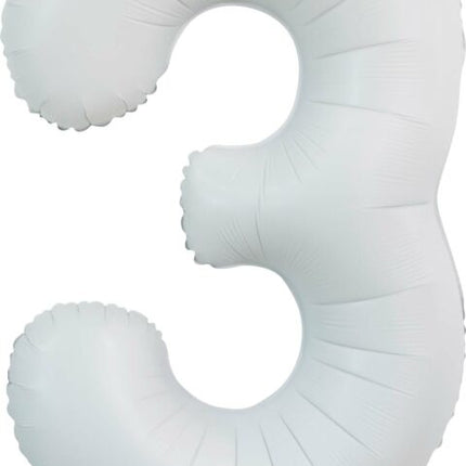 Globo Figura Blanco 3 Años Brillo 86cm