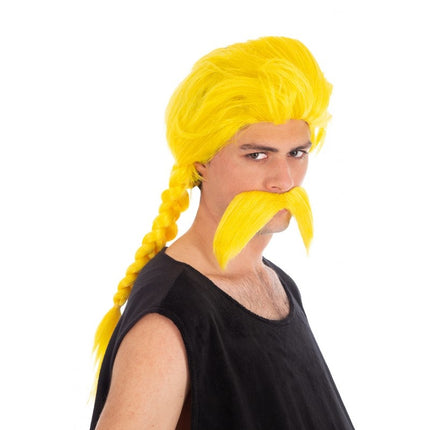Peluca de Astérix Unhygienix con bigote