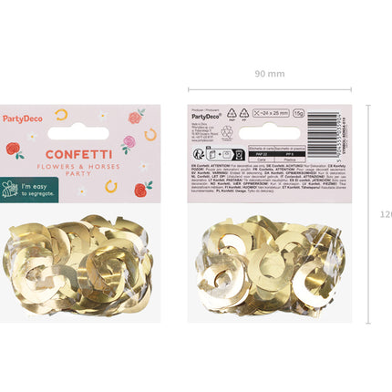 Herraduras de confeti dorado