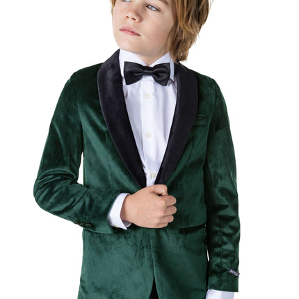 Blazer de terciopelo verde oscuro chico <tc>OppoSuits</tc>