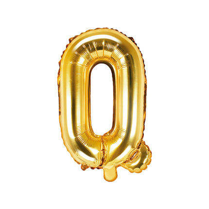 Globo Letra Q Oro Vacío 35cm