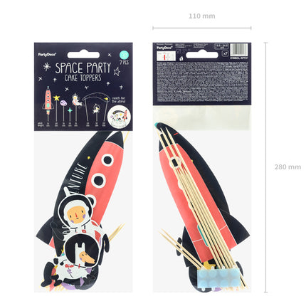 Cake topper Espacio 24.5cm 7pcs