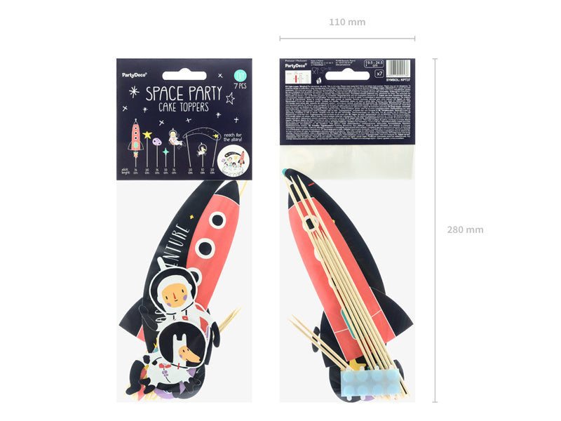 Cake topper Espacio 24.5cm 7pcs