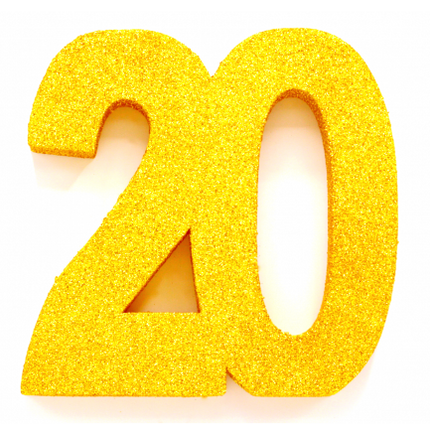 Decoración de Mesa Dorada Figura 20 Purpurina 20,5cm