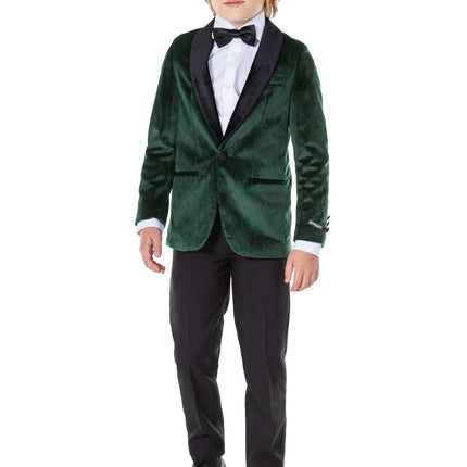 Blazer de terciopelo verde oscuro chico <tc>OppoSuits</tc>