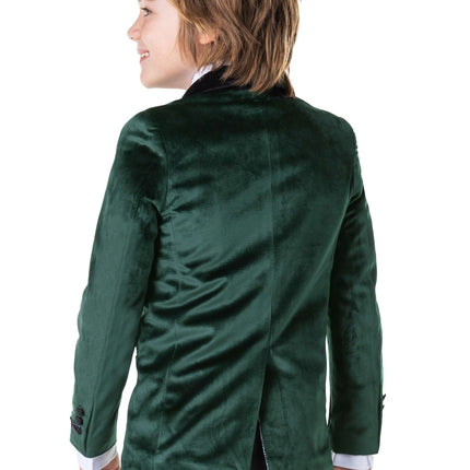 Blazer de terciopelo verde oscuro chico <tc>OppoSuits</tc>