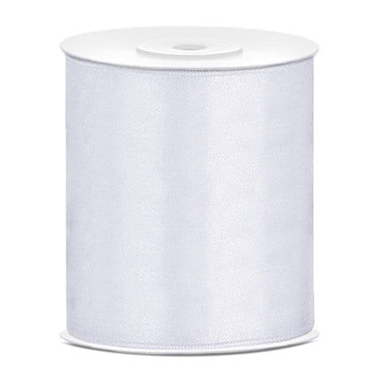 Cinta de raso blanca 100mm 25m