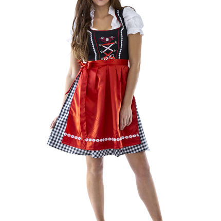 Vestido Dirndl blanco y negro Oktoberfest Damas a cuadros