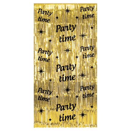 Cortina Puerta Fiesta Oro Negro