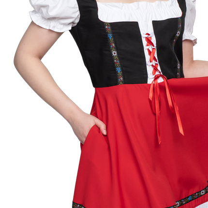 Oktoberfest Vestido Dirndl Oktoberfest Negro Rojo Señoras