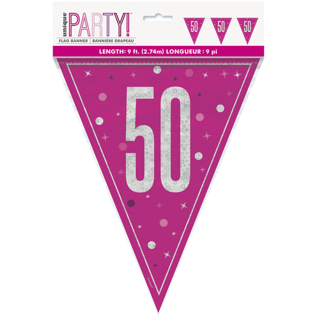 50 Años Guirnalda Rosa 2,5m