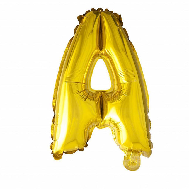 Globo Letra A Oro 41cm con Pajita