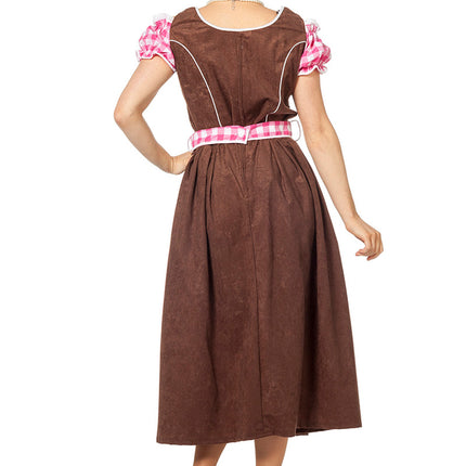 Vestido Dirndl Rosa Oktoberfest Damas Largo