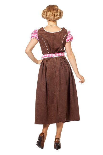 Vestido Dirndl Rosa Oktoberfest Damas Largo