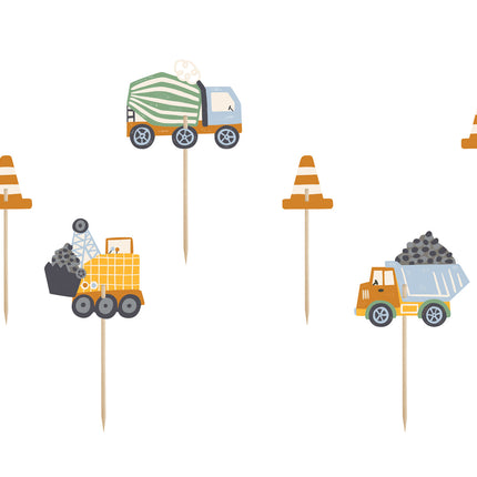 Palillos de cóctel Vehículos de construcción 6pcs