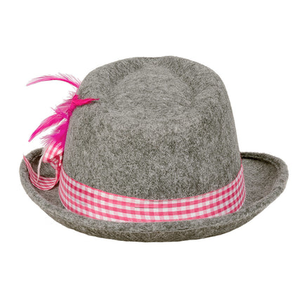 Gorra Oktoberfest Tiroler Gris Rosa