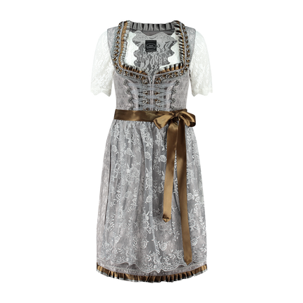 Vestido Dirndl Plata Oktoberfest Mujer 2 Piezas