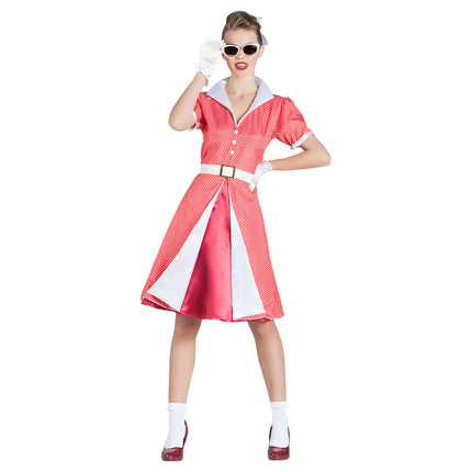 Rock N Roll 50S Vestido Rosa Señoras