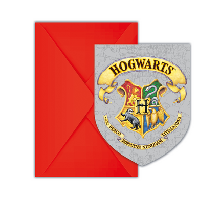 Harry Potter Invitaciones Y Sobres 6pcs