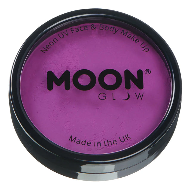 Moon Glow Neon UV Pro Pintura Facial Cake Pots Morado Intenso 36g