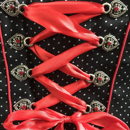 Rojo Blanco Dirndl Vestido Oktoberfest Damas Cuadros