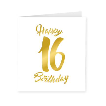 Tarjeta 16 Años Oro Blanco 15cm
