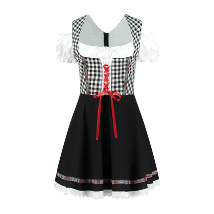 Oktoberfest Vestido Dirndl Oktoberfest Negro Blanco Señoras