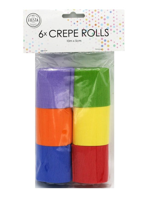 Rollos de papel crepé de colores 6uds.