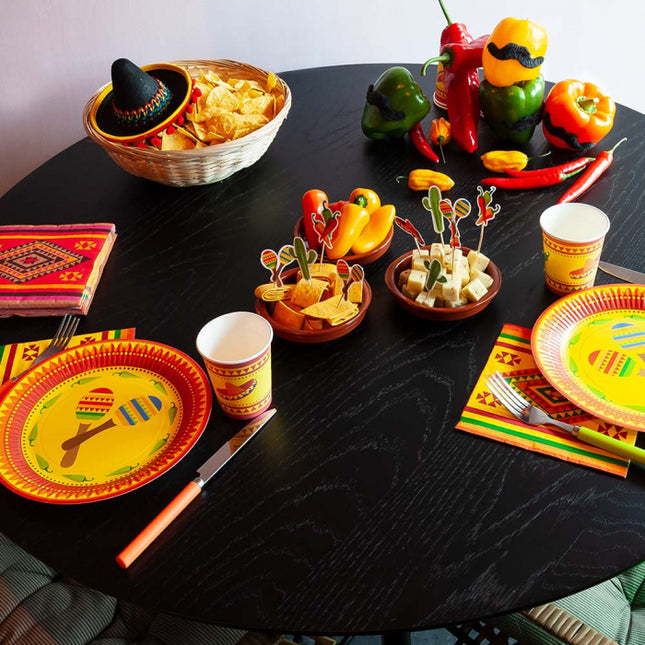 Palillo Cóctel Fiesta Mexicana 9cm 12pcs