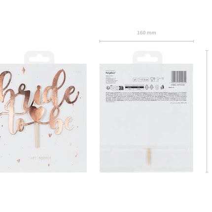 Adorno para tarta oro rosa novia 17.5cm