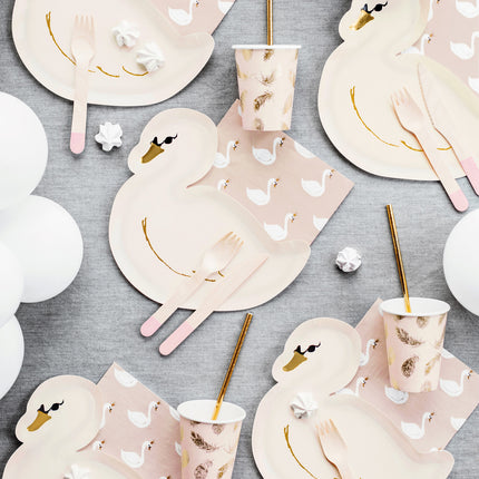 Cubiertos de madera rosa claro 16cm 18 piezas