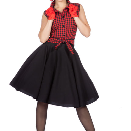 Rock N Roll 50S Vestido Negro Rojo Señoras