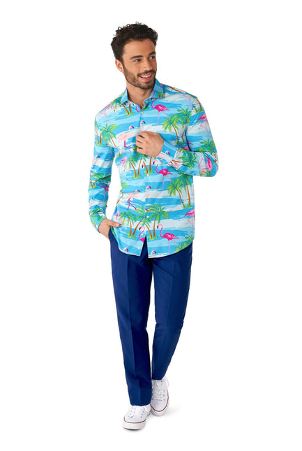 Camisa Hawaii Flamingo Hombre <tc>OppoSuits</tc>
