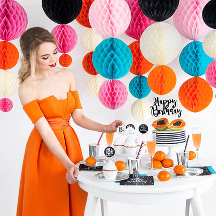 Adorno para tarta Feliz Cumpleaños Negro 22,5cm