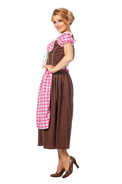 Vestido Dirndl Rosa Oktoberfest Damas Largo