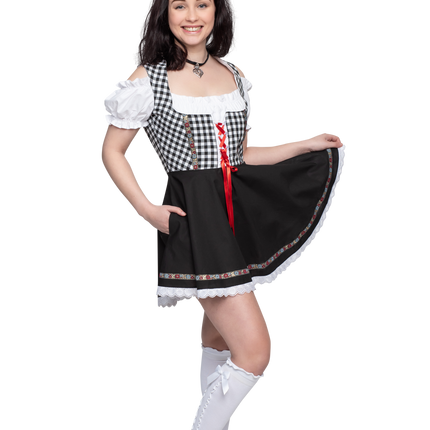 Oktoberfest Vestido Dirndl Oktoberfest Negro Blanco Señoras
