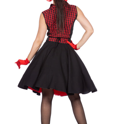 Rock N Roll 50S Vestido Negro Rojo Señoras