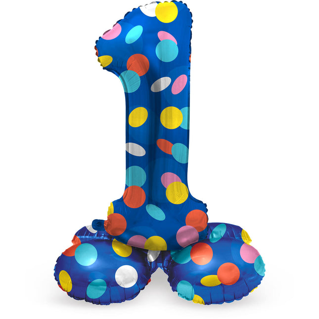 Globo de Helio 1 Año Puntos Con Vacío Estándar 41cm