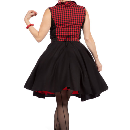Rock N Roll 50S Vestido Negro Rojo Señoras