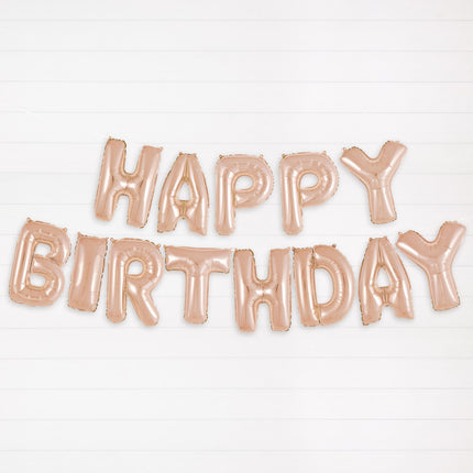 Globo foil Feliz Cumpleaños Oro Rosa Vacío 4.31m